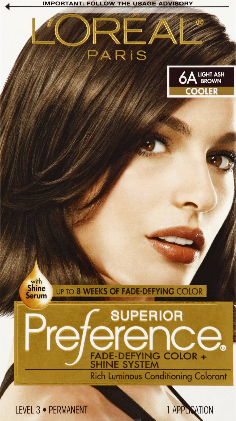 L'Oréal Superior Preference 6a Light Ash Brown Hair Color