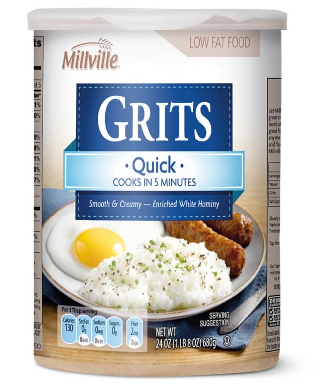 Millville Quick Grits With Smooth & Creamy Enriched White Hominy (24 oz)