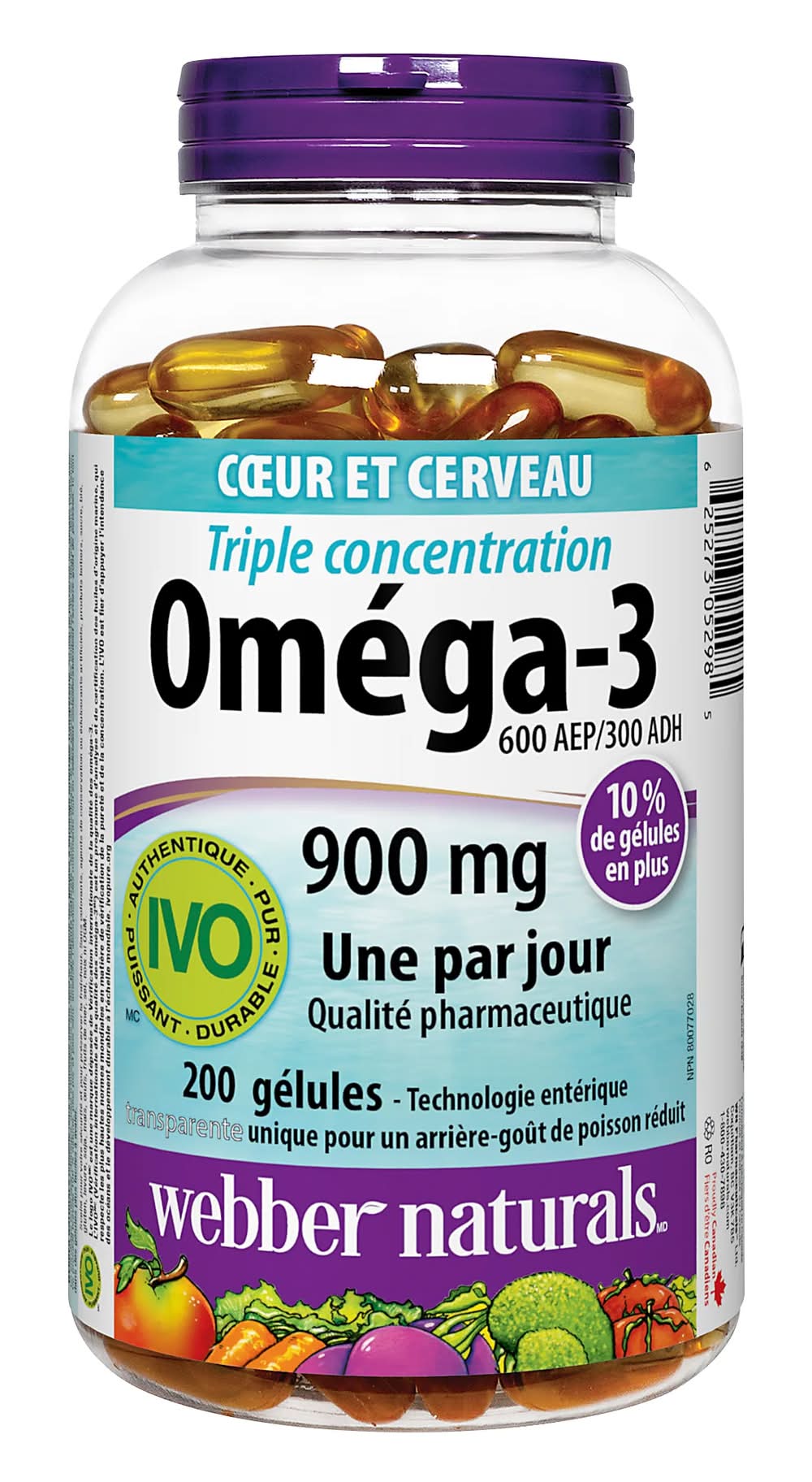 Webber Naturals - Oméga-3 Triple Concentration, 200 Gélules / Webber Naturals Triple-Strength Omega-3, 200 Softgels