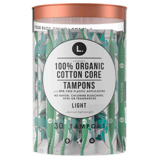 This Is L. Light Organic Cotton Core Tampons (30 tampons)