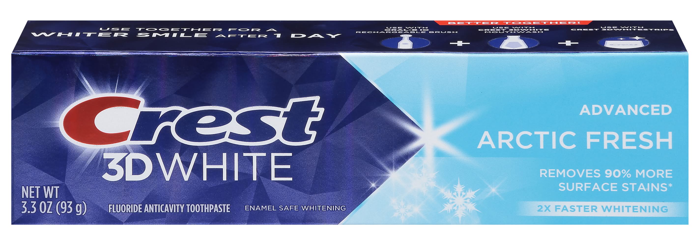 Crest 3D White Advanced Teeth Whitening Toothpaste, Arctic Fresh (3.3 oz)