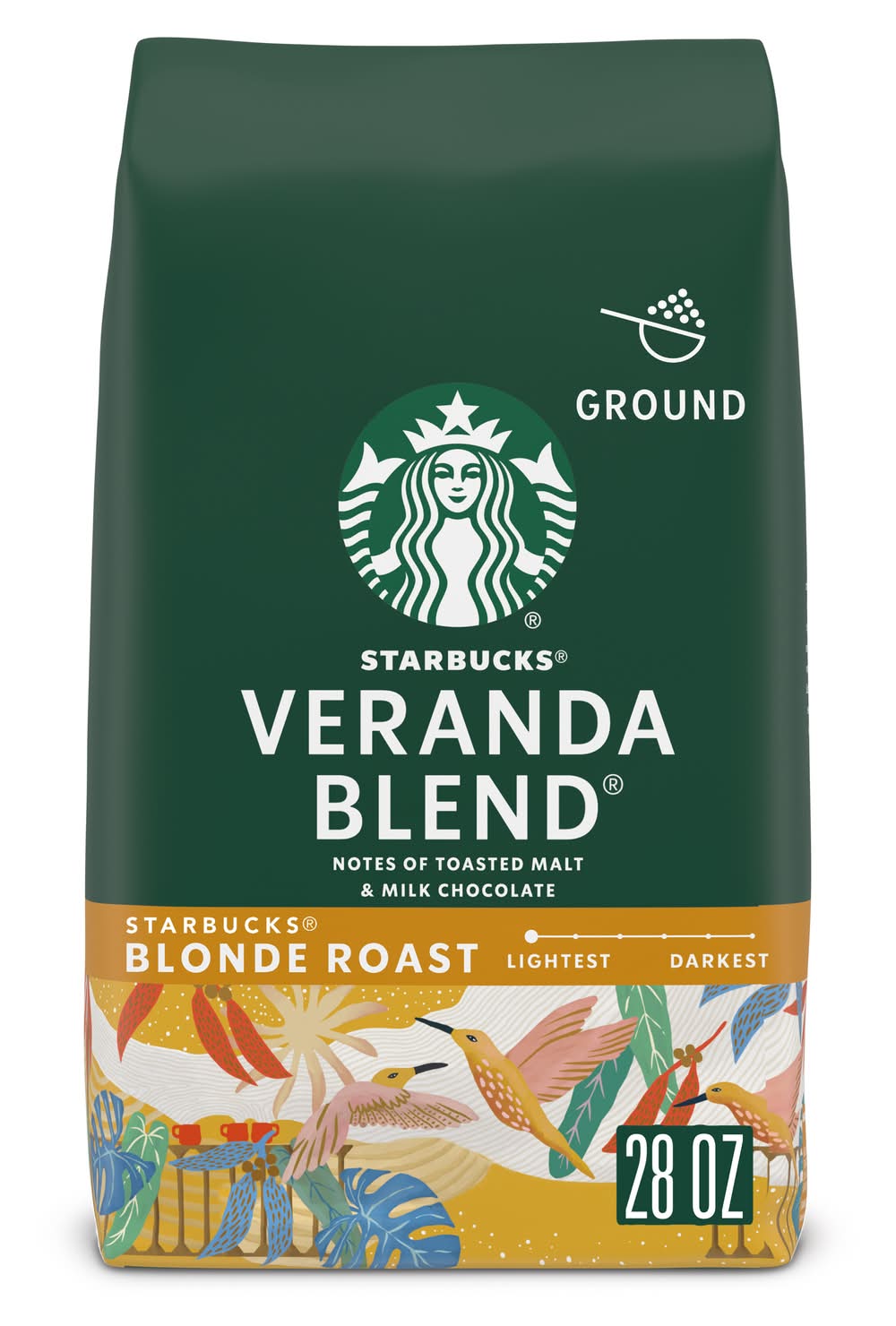 Starbucks Veranda Blend Blond Rost Ground 100% Arabica Coffee (1.75 lbs)