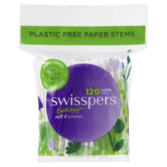 Swisspers Cotton Tips With Paper Stems (120 Pack)