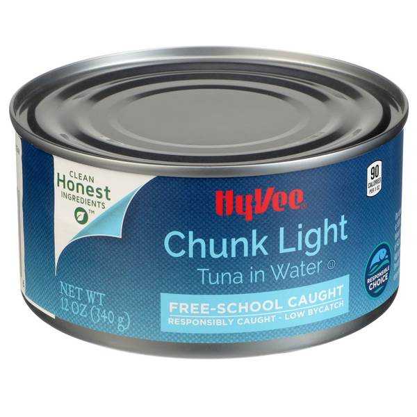Hy-Vee Chunk Light Tuna In Water Free-School Caught