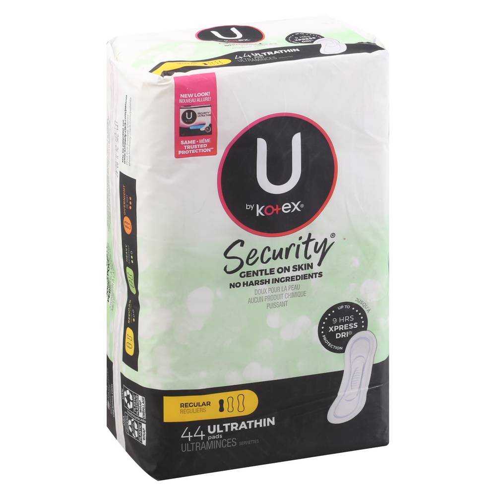 U by Kotex Security Regular Ultra Thin Pads (44 ct)