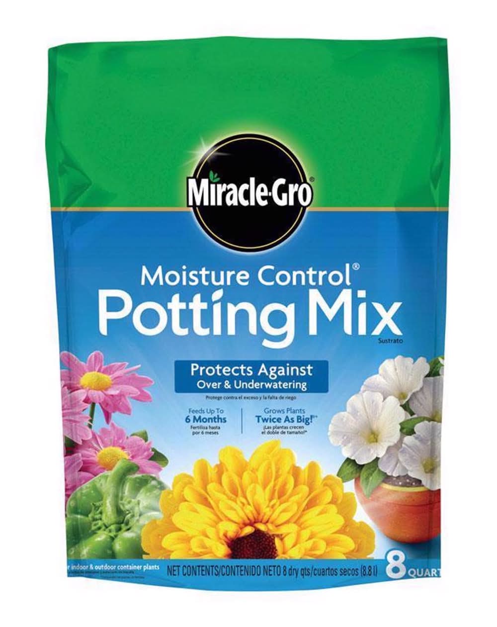 Miracle-Gro Moisture Control Flower And Plant Potting Mix 8 Qt