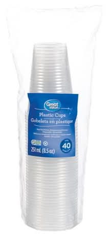 Great Value Plastic Cups 251 ml (40 ct)
