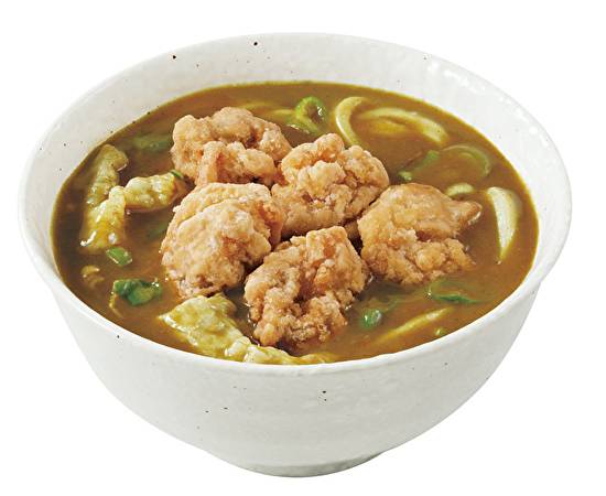 フライドチキンカレーうどん Curry udon with Fried chicken