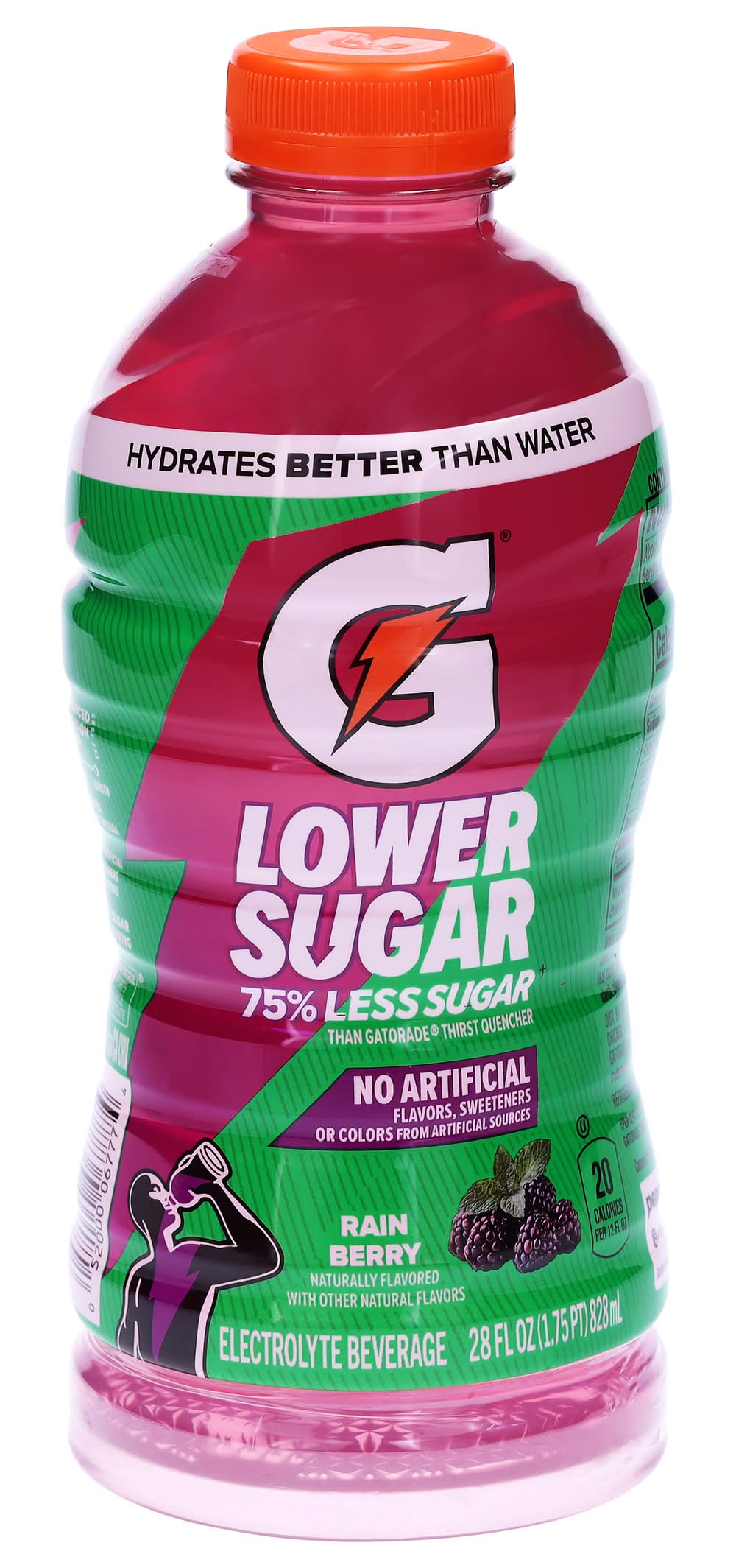 Gatorade Lower Sugar Thirst Quencher Electrolyte Drink, Rain Berry (28 fl oz)