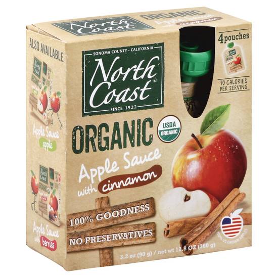 North Coast Organic Applesauce With Cinnamon (4 ct)