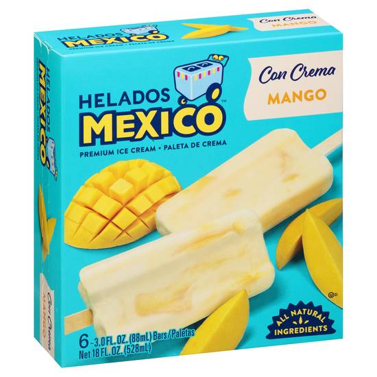 Helados Mexico Premium Mango Ice Cream Bars (6 ct)