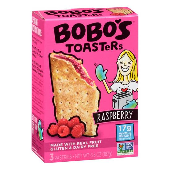 Toasters Raspberry Pastries Bobo's 3 pastries