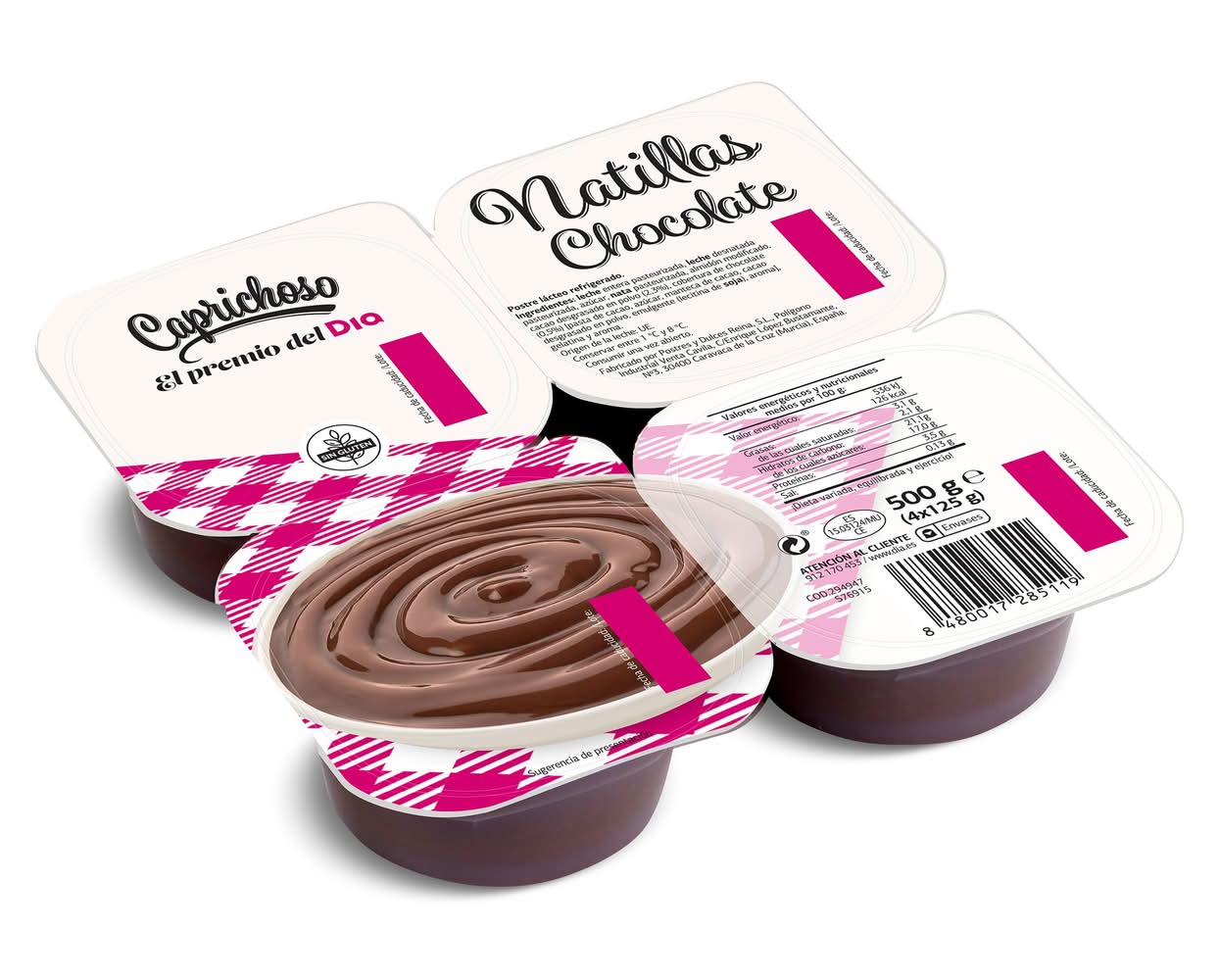 Natillas De Chocolate Dia Caprichoso Pack 4 X 125 G