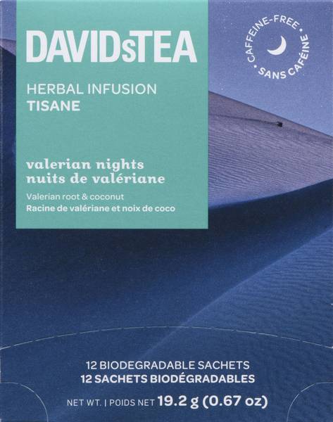 DAVIDsTEA Valerian Nights Herbal Infusion Tea (19.2 g, 12 ct)