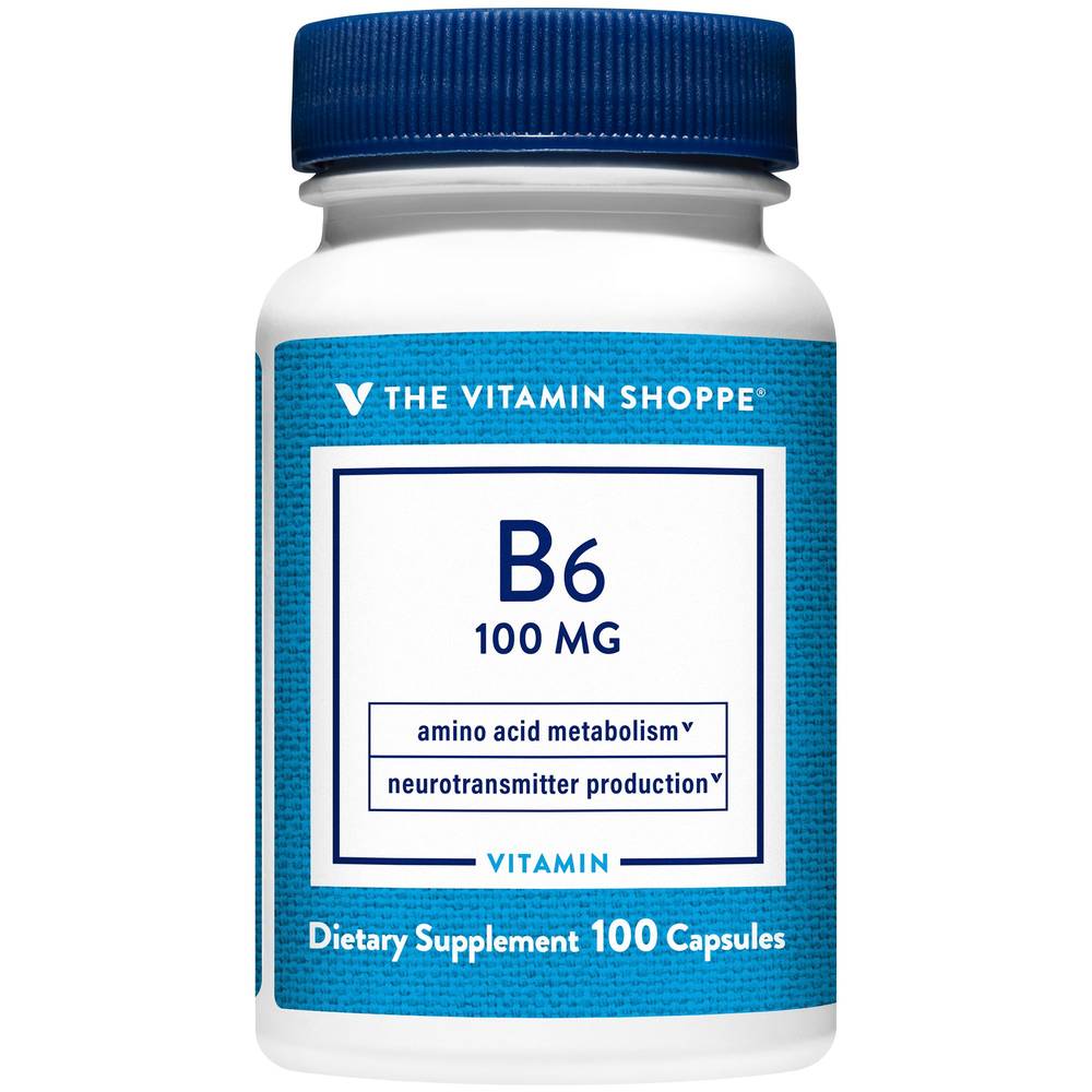 The Vitamin Shoppe Vitamin B6 Amino Acid For Protein Metabolism 100 mg Capsules