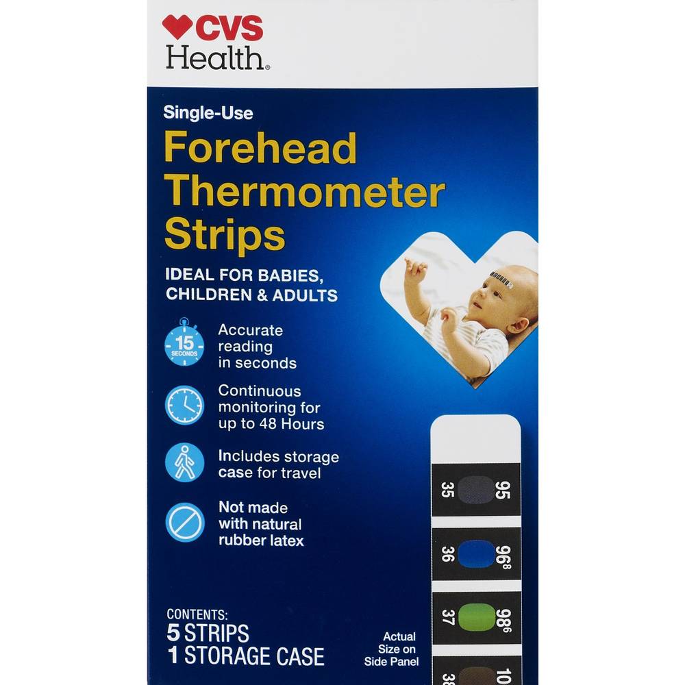 Cvs Health Forehead Thermometer Strips, 5 Ct