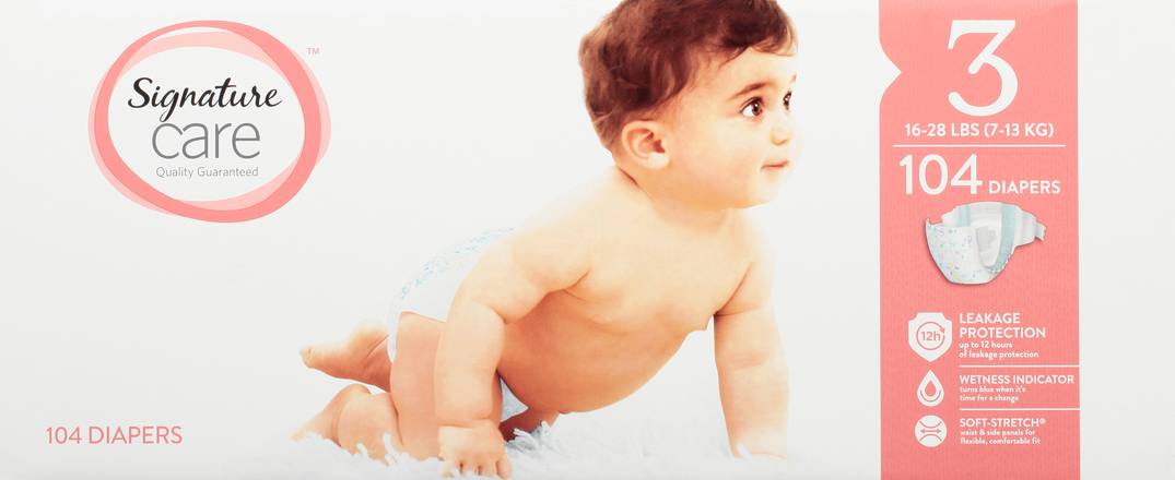 Signature Care Size 3 Diapers (104 diapers)