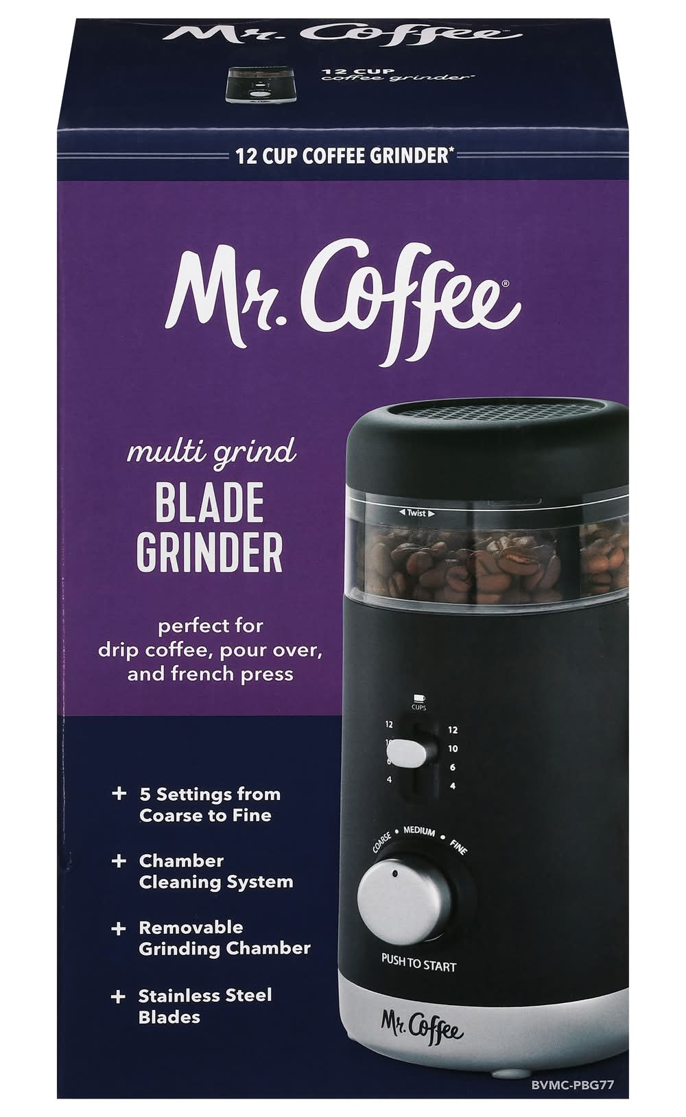 Mr. Coffee Automatic Coffee Blade Grinder 12 Cup