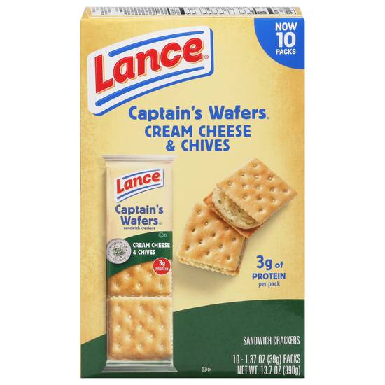 Lance Captain's Wafers Cream Cheese & Chives Sandwich Crackers (10 ct)