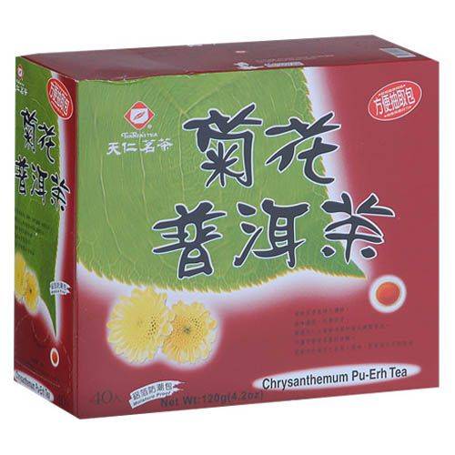 天仁原片菊花普洱茶 <3g克 x 40 x 1Box盒>