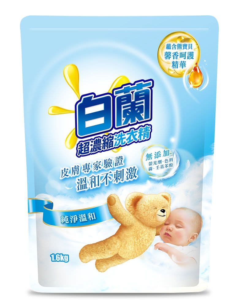 Bailan白蘭 熊寶貝馨香純淨溫和洗衣精補充包 (1600 g)