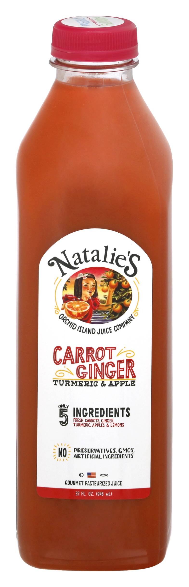 Natalie's Carrot Ginger Turmeric & Apple Juice (32 fl oz)