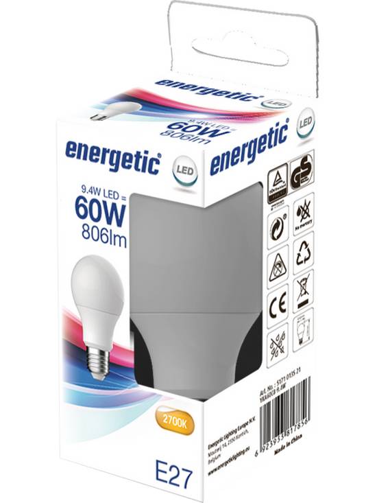 Ampoule LED A60 E27 60W Energetic x1