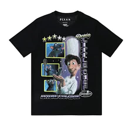 Disney Ratatouille Remy Little Chef Graphic Tee Medium Black