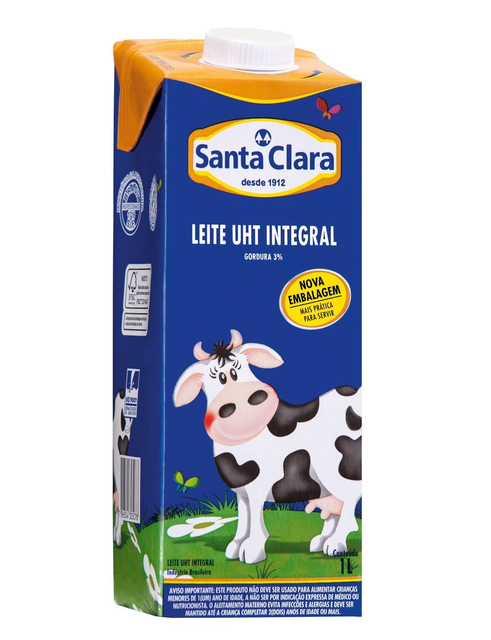 Santa clara leite integral uht (1l)