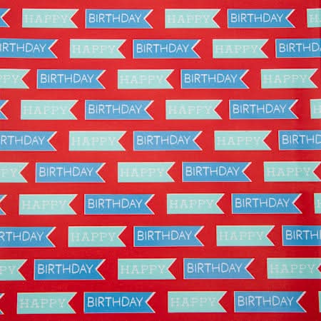 Printed Icons Gift Wraps Happy Birthday Flags