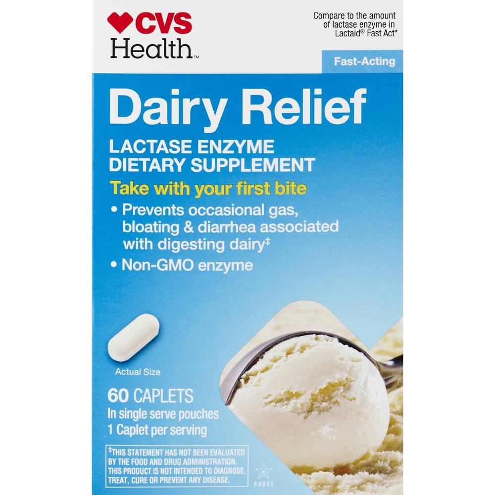 Cvs Health Dairy Relief Fast Acting Caplets, 125 Ct