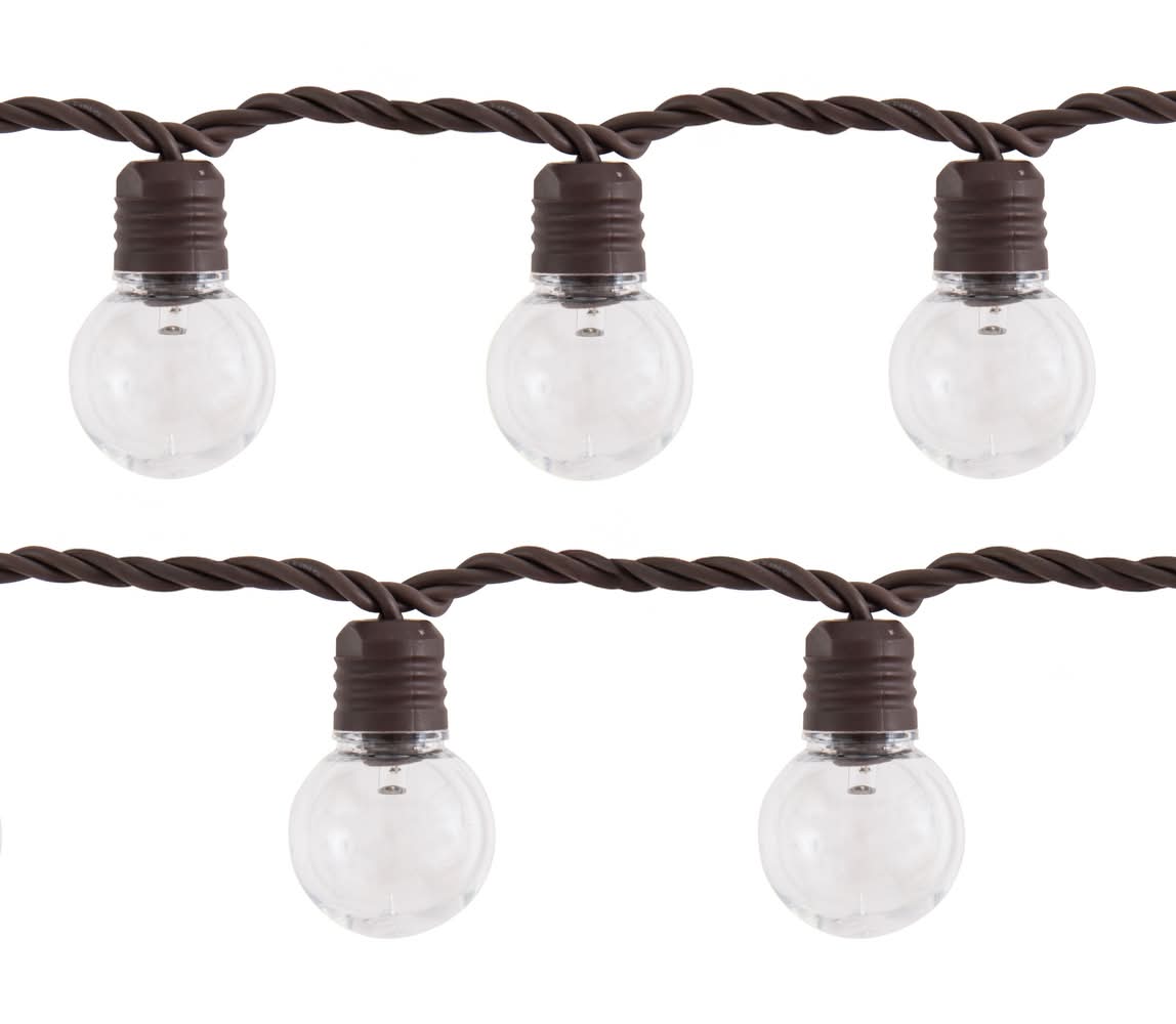 Harbor Breeze 48-ft Plug-in Brown Indoor/Outdoor String Light with 100 White -Light LED Globe Bulbs