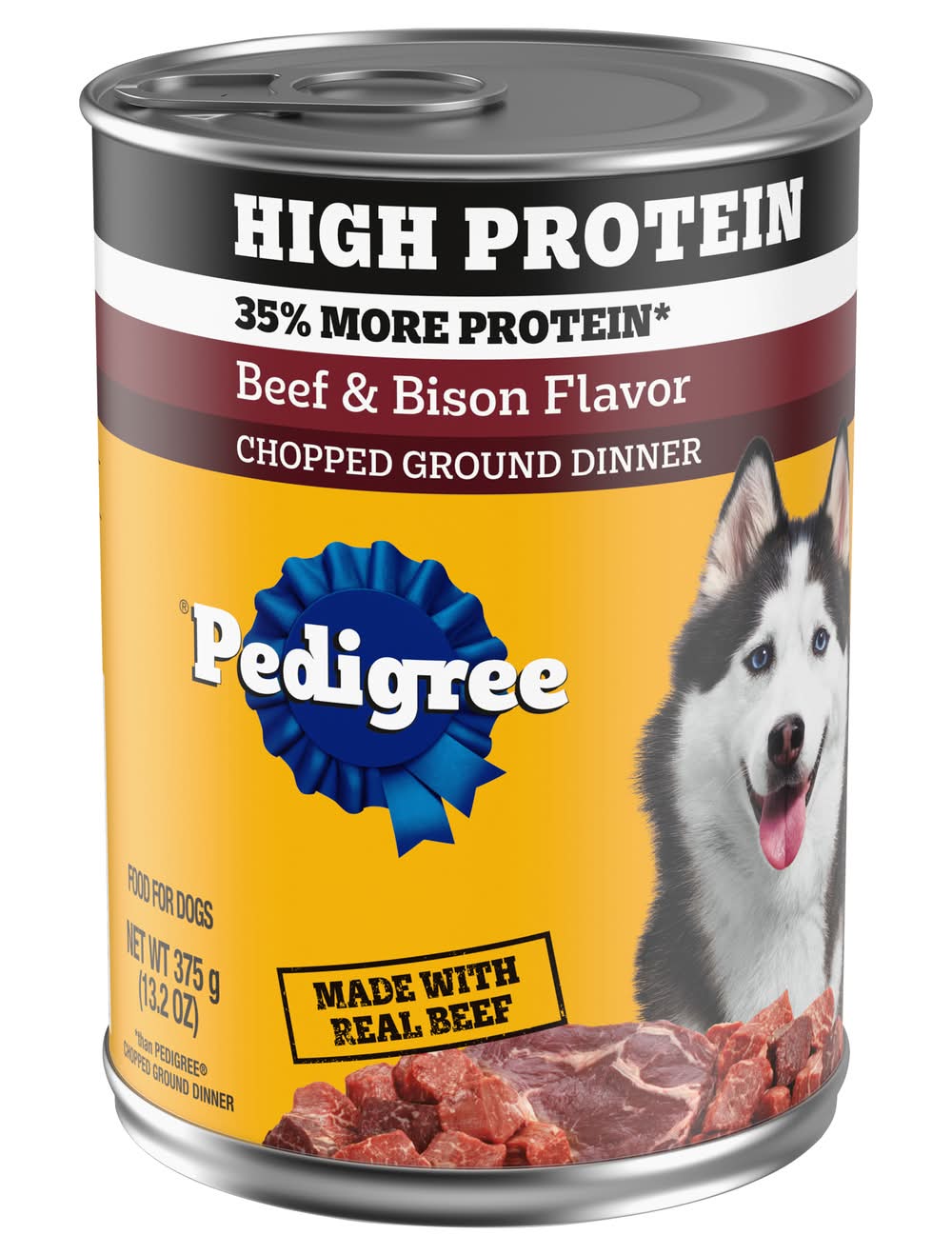 Pedigree High Protein Adult Canned Dog Food, Beef/Bison (13.2 oz)