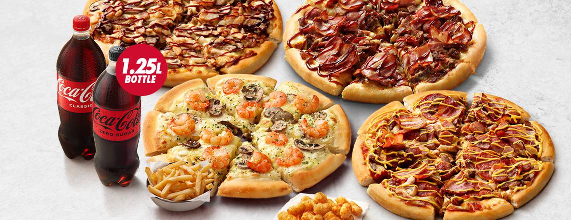 Hut Deal: 4 Large pizzas + 4 Sides