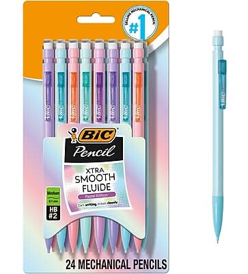 BIC Xtra Smooth Pastel Edition Mechanical Pencil, 0.7mm, #2 Medium Lead (MPNP24-BLK)