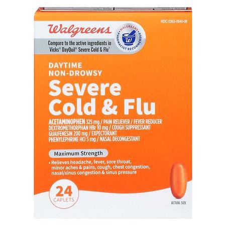 Walgreens Severe Cold & Flu Daytime Caplets (24 ct)
