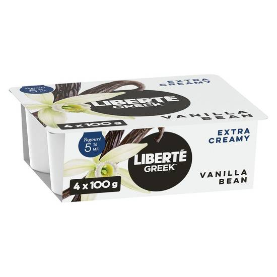 Liberté Greek Vanilla Bean Yogourt 5% Mf (4 x 100 g)