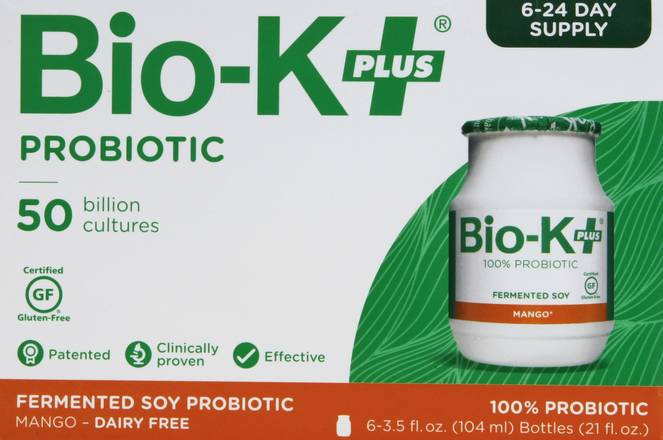 Bio-K+ Mango Probiotic Fermented Soy Drink (6 ct)