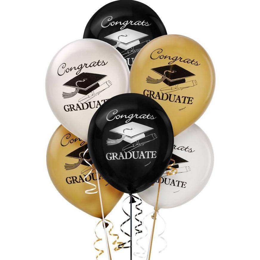 Uninflated 15ct, Assorted Graduation Balloons