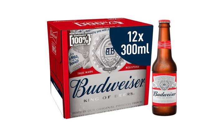 Budweiser 12 x 300ml Bottles (385513)