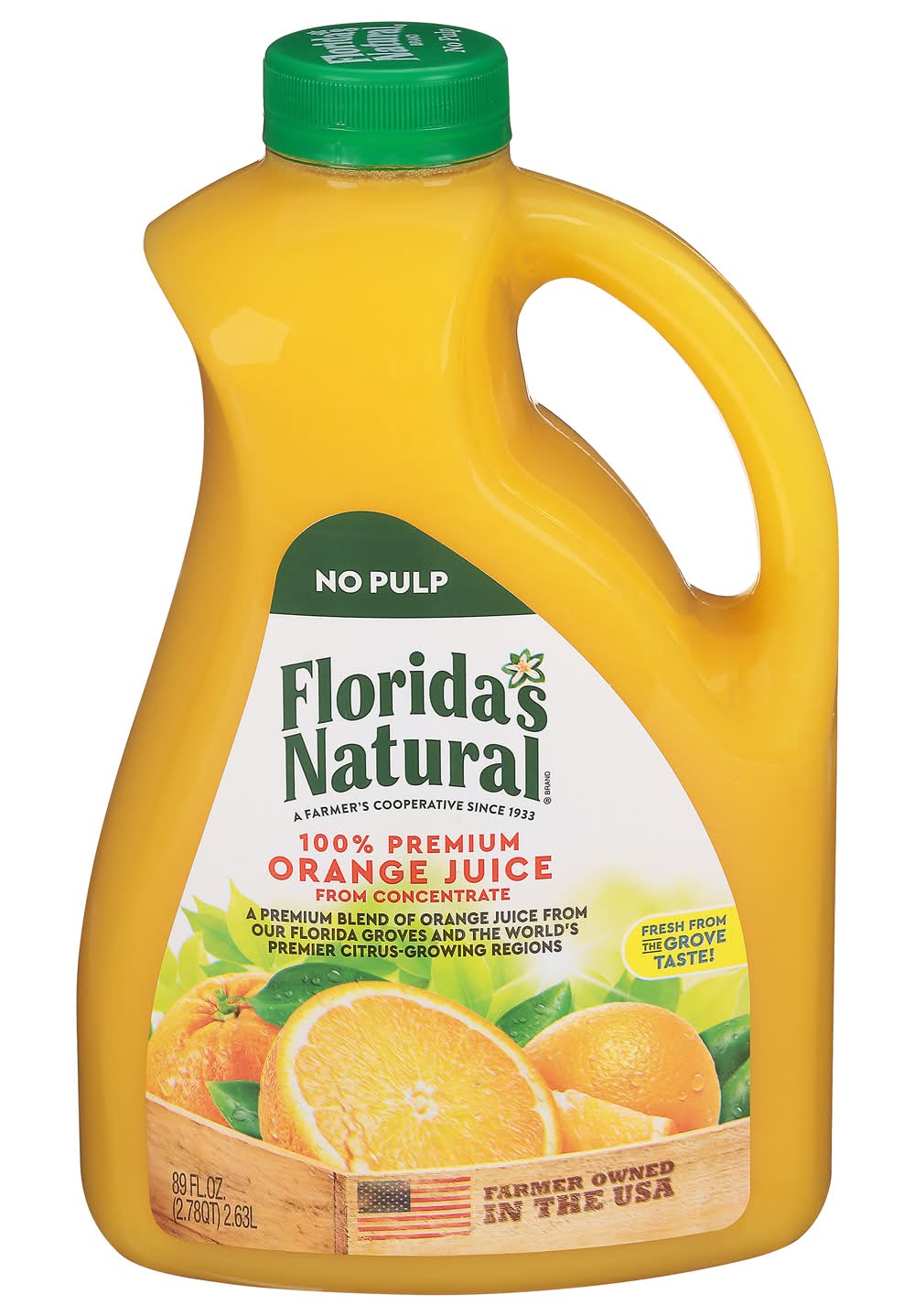 Florida's Natural 100% Premium No Pulp Juice From Concentrate, Orange (89 fl oz)