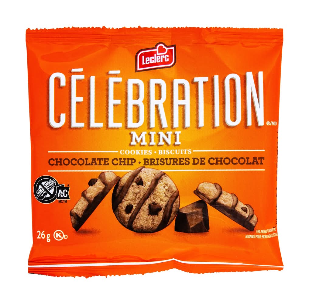 Leclerc Célébration - Mini Biscuits Aux Pépites De Chocolat, Paquet De 30 / Leclerc Celebration Mini Chocolate Chip Cookies, Pack Of 30
