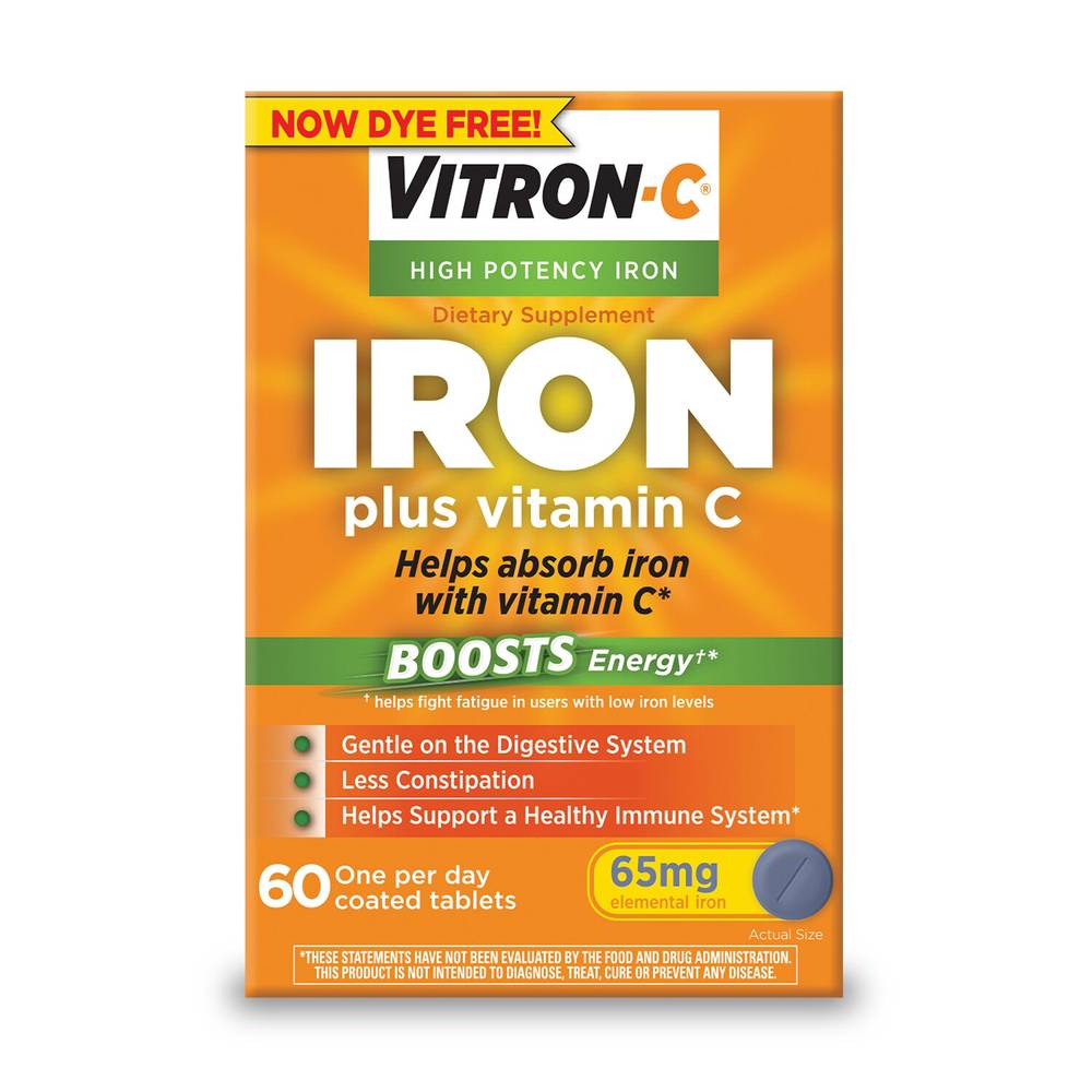 Vitron-C High Potency Iron Plus Vitamin C Tablets (60 ct)