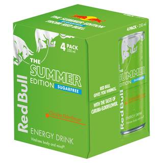Red Bull The Summer Edition Sugarfree Curuba-Elderflower Energy Drink 250ml x 4