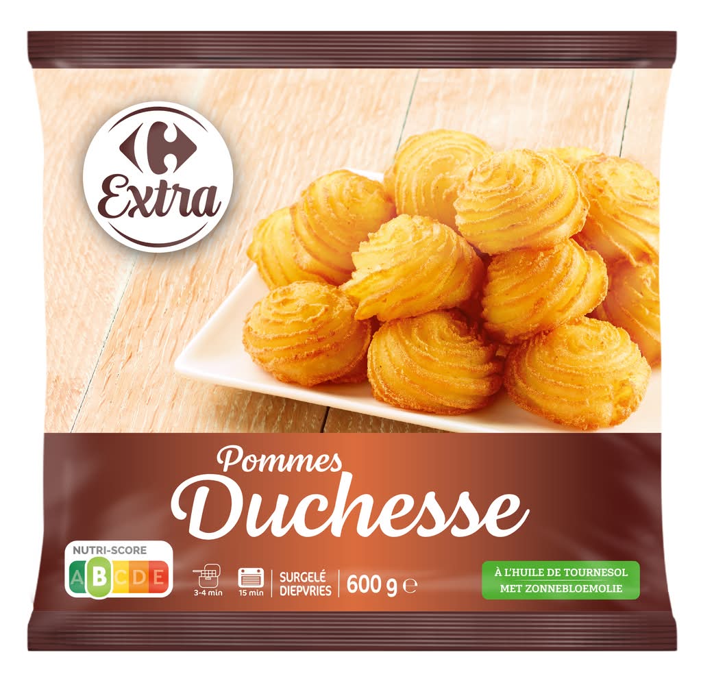Carrefour Extra - Pommes duchesse surgelées à l’huile de tournesol (600g)