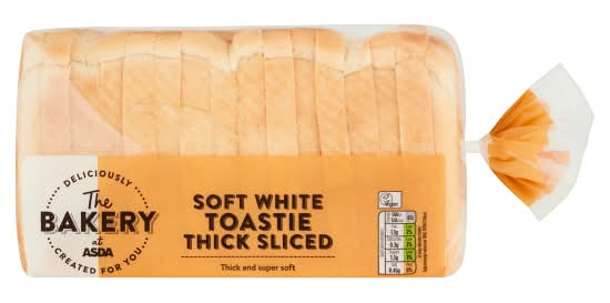 ASDA The Bakery Soft White Toastie Thick Sliced (800g)