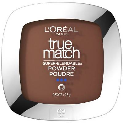 L'Oréal True Match Makeup Super Blendable Oil Free Pressed Powder, C9 Deep (0.33 oz)