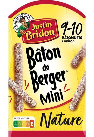 Justin bridou saucisson bâtons de berger mini nature (9 pcs)