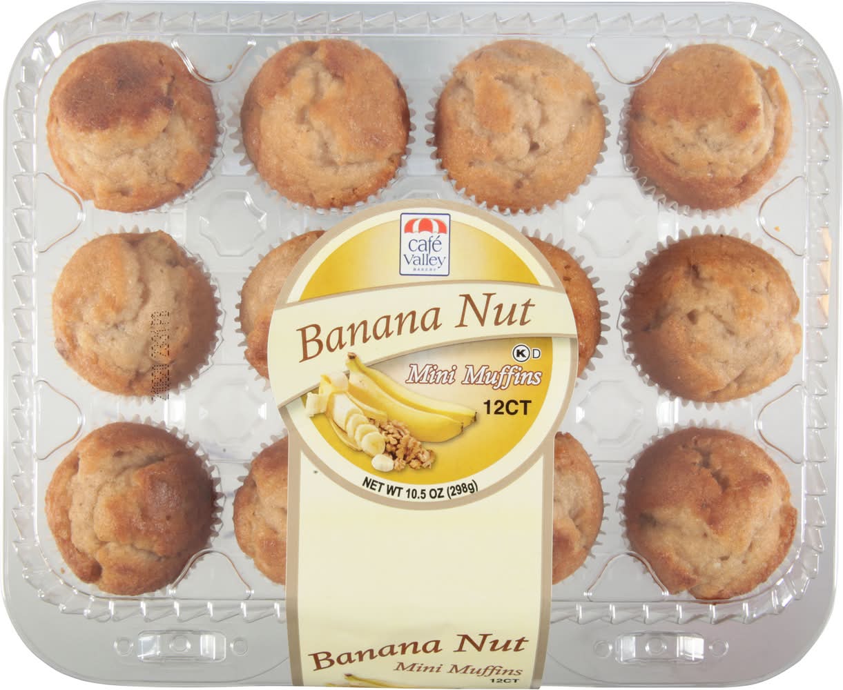 Café Valley Mini Muffins, Banana Nut (10.5 oz, 12 ct)