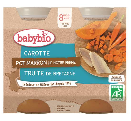 Babybio - Carotte potimarron de notre ferme truite de bretagne (8 mois et +)